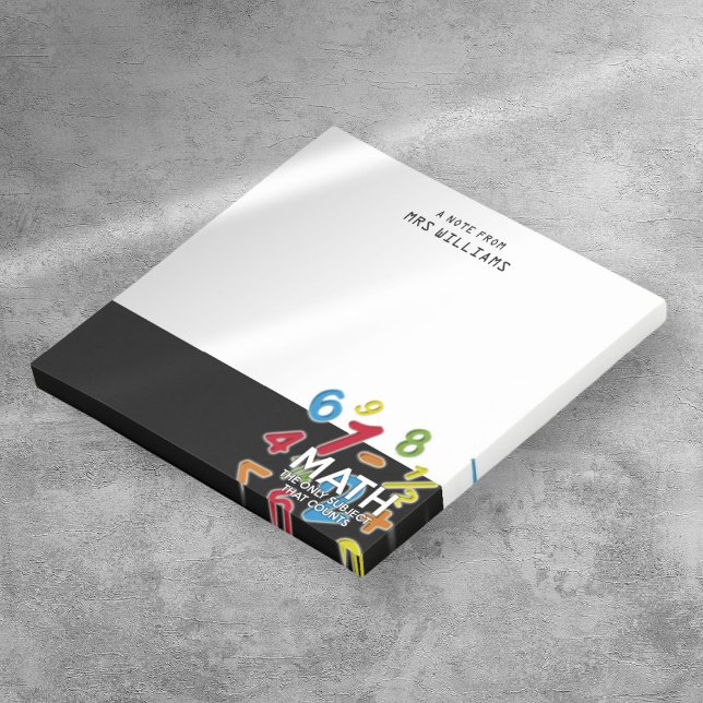 Post-it® Les maths, le seul sujet qui compte Citation amusa (Math The Only Subject That Counts Fun Quote Post-it Notes)