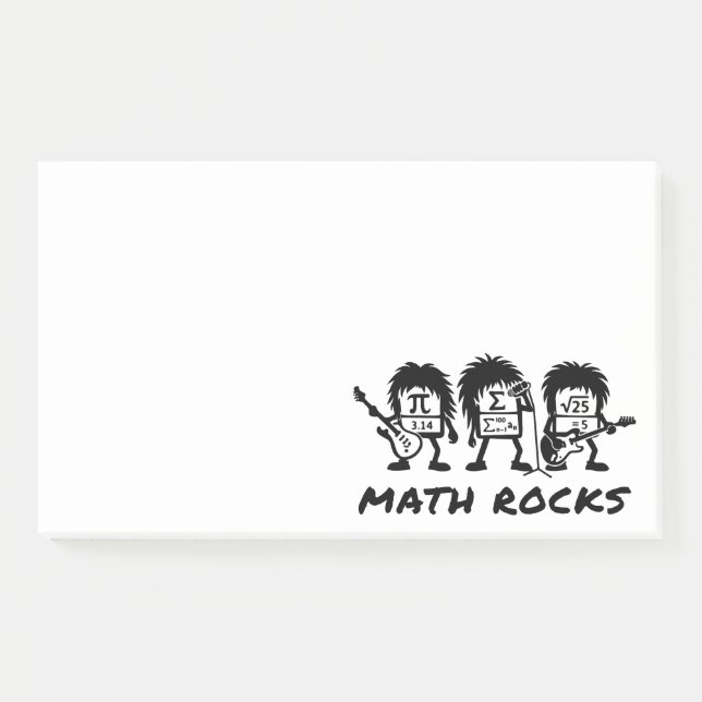 Post-it® Les maths roulent humour de groupe de rock académi (Devant)