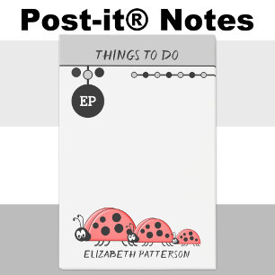 Post-it® Les mignons coccinelles choses à faire nom enfants