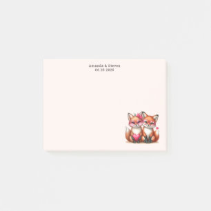 Post-it® Les mignons renards orange en amour