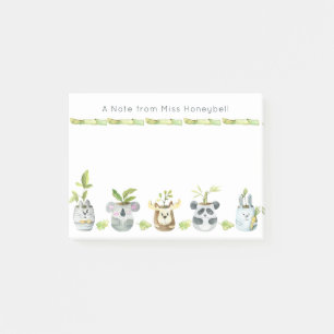 Post-it® Les Plantes De Pots De Cute Animal Personnalisé No