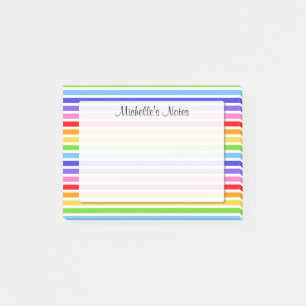 Post-it® Les rayures d'arc-en-ciel ont personnalisé 4 x 3