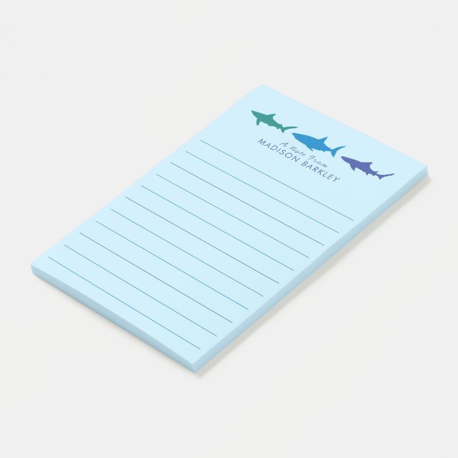 Post-it® Les requins bleus adorent les enfants (Incliné)