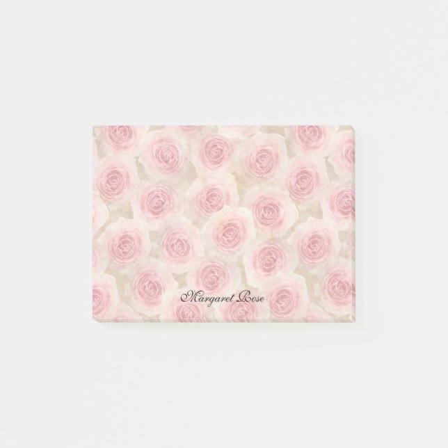 Post-it® Les roses roses ont personnalisé 4 x 3 (Devant)