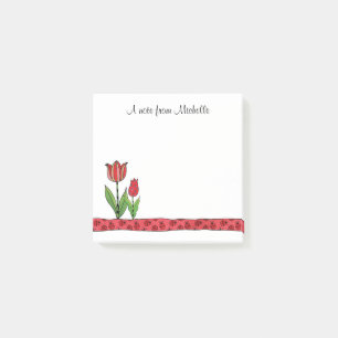 Post-it® Les tulipes rouges ont personnalisé 3 x 3
