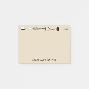 Post-it® Les ustensiles noirs et blancs de cuisine