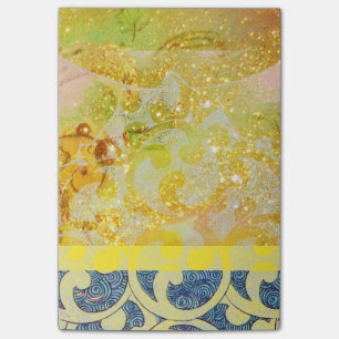 Post-it® Les VAGUES/remous jaunes lumineux de bleu en or