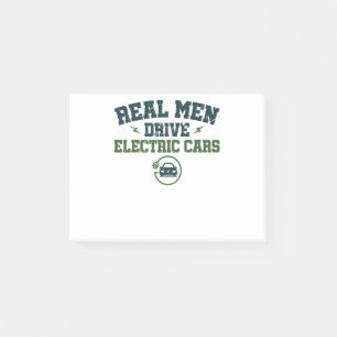 Post-it® Les vrais hommes conduisent des voitures électriqu
