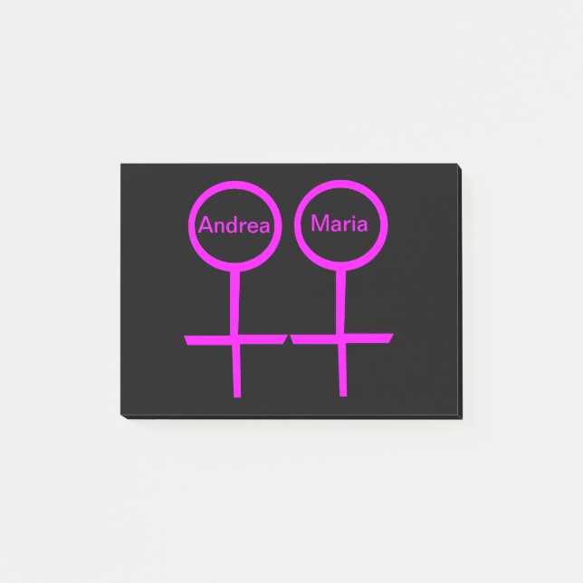 Post-it® Lesbian Lovers Customable Post it note Pad (Devant)