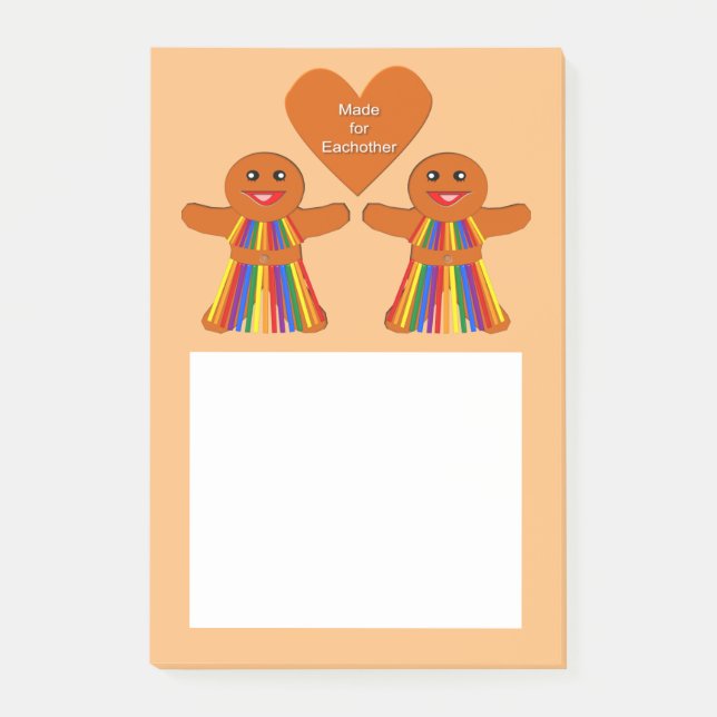 Post-it® Lesbienne Noël pain d'épices Couple dames (Devant)