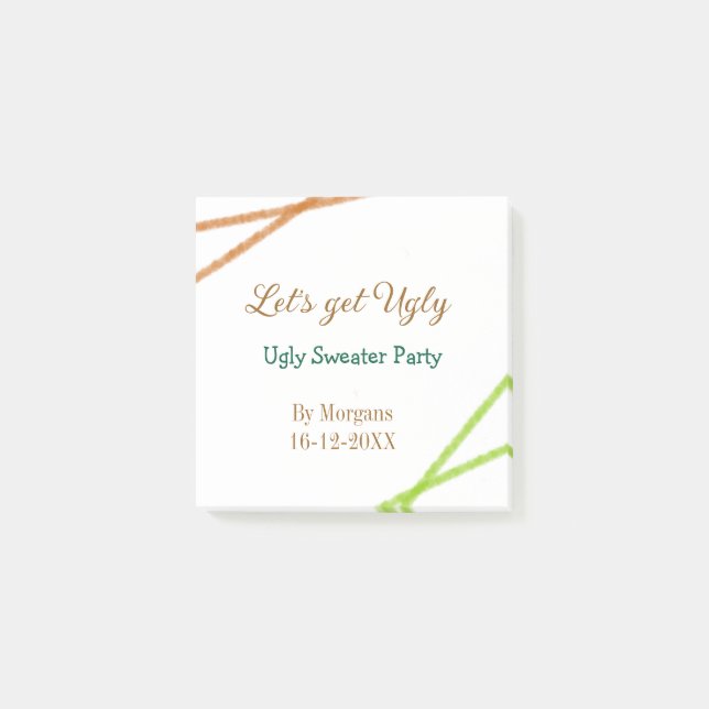 Post-it® Let's get ugly Christmas ugly sweater Partyorange  (Devant)