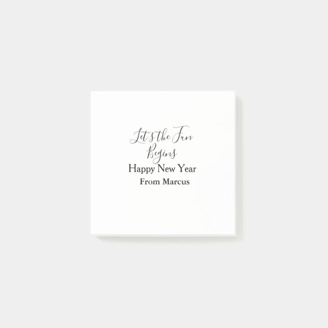 Post-it® lets the fun begins happy new year name year simpl (Devant)