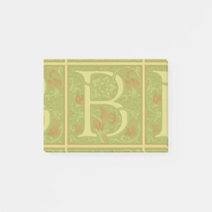Post-it® Lettre B à monogramme de William Morris Fleur roug