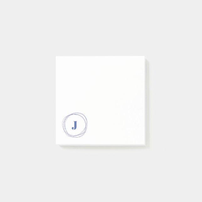 Post-it® Lettre bleue Wreath Initial (Devant)