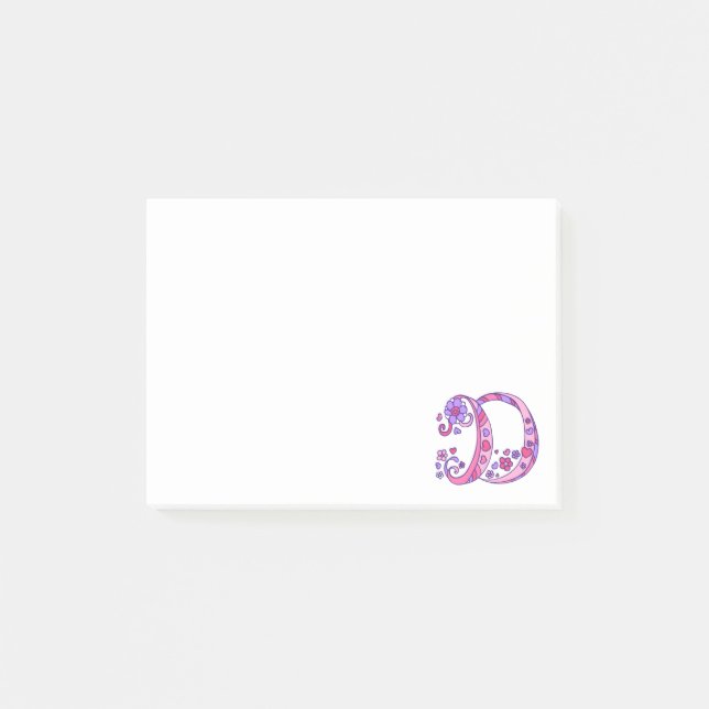 Post-it® Lettre D monogramme poster il note (Devant)
