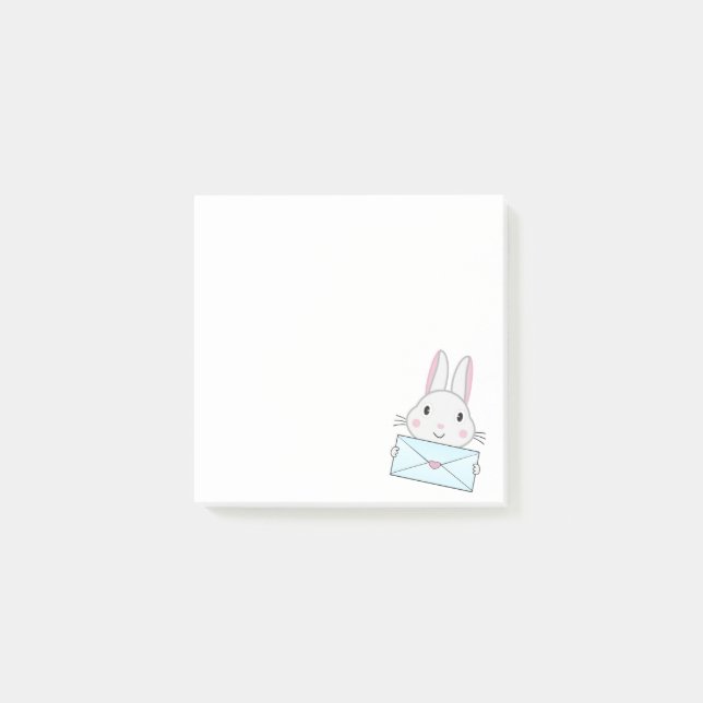 Post-it® Lettre d'amour mignonne et belle lapin tenant (Devant)