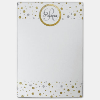 Post-it® Lettre de nom Monogramme Gold Confetti