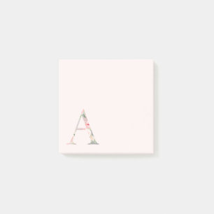 Post-it® Lettre florale "A" Monogramme Post-It Notes