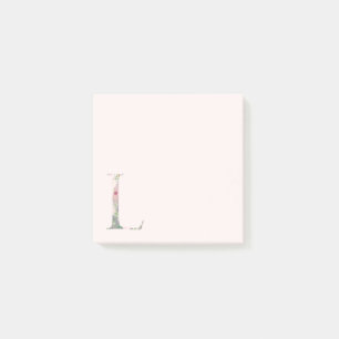 Post-it® LETTRE Florale "L" Notes du monogramme