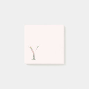 Post-it® LETTRE Florale "Y" Notes du monogramme