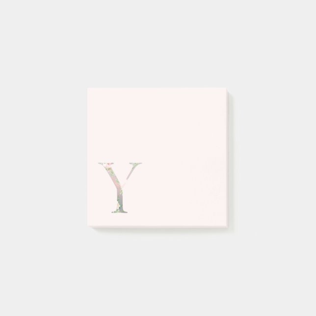 Post-it® LETTRE Florale "Y" Notes du monogramme (Devant)