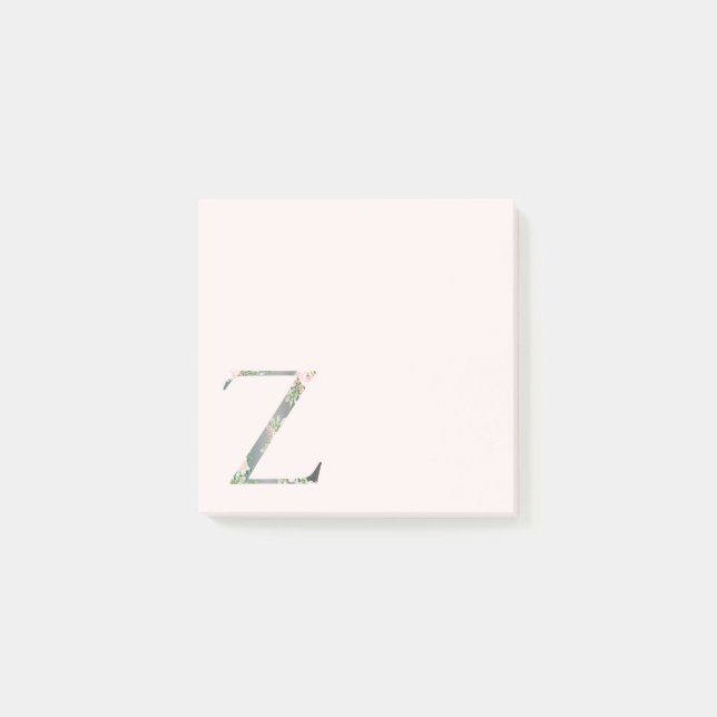 Post-it® LETTRE Florale "Z" Notes du monogramme (Devant)
