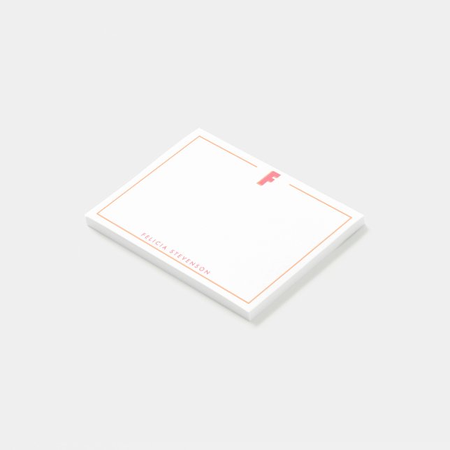 Post-it® Lettre initiale F élégante personnalisée en monogr (Incliné)