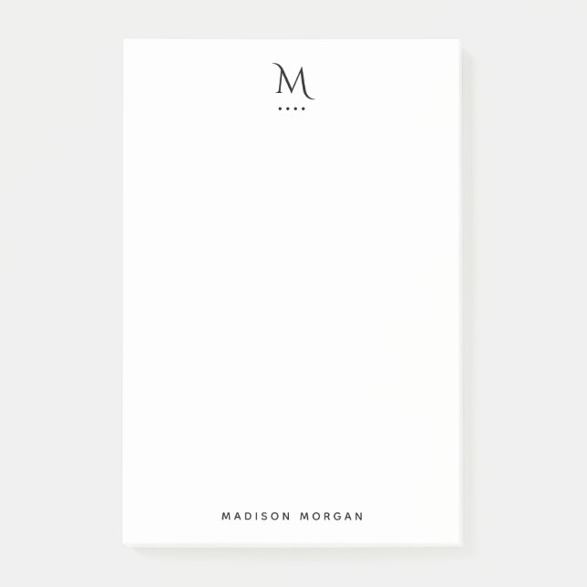 Post-it® Lettre initiale moderne simple noir (Devant)