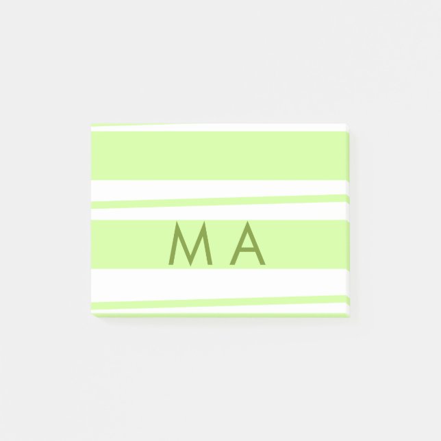 Post-it® LETTRE motif grecque néon rayures vertes (Devant)