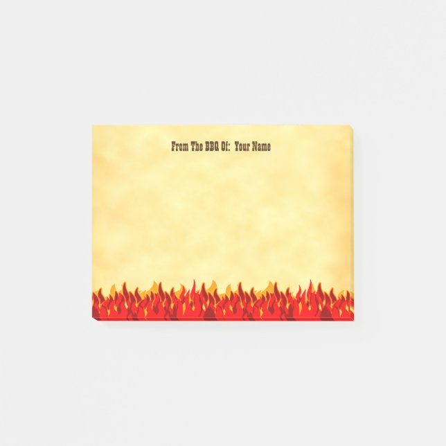 Post-it® LETTRE ORIENTALE BBQ personnalisée Flames rouges A (Devant)