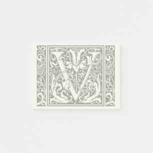 Post-it® Lettre V Monogramme médiéval Art Nouveau