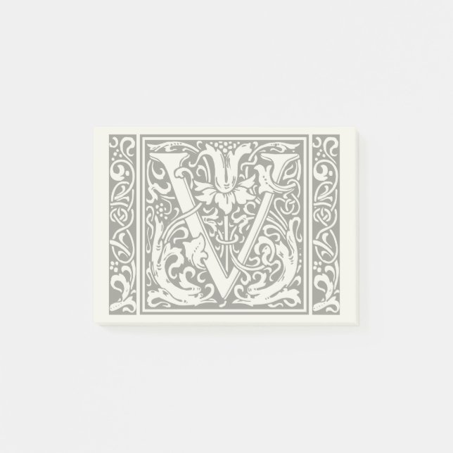 Post-it® Lettre V Monogramme médiéval Art Nouveau (Devant)