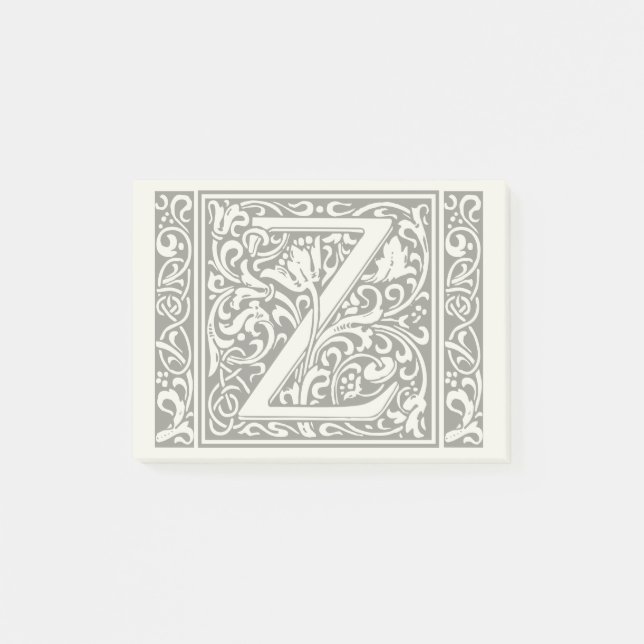 Post-it® Lettre Z Monogramme médiéval Art Nouveau (Devant)