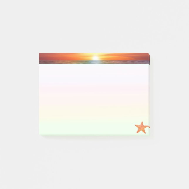 Post-it® Lever de soleil et étoile de mer sur des couleurs  (Devant)