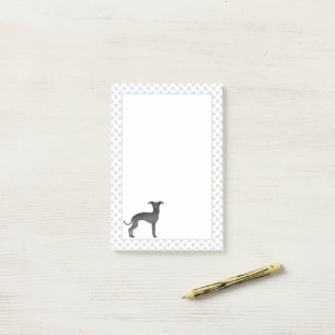 Post-it® Lévrier Italien Noir Chien de Dessin Animé Mignon