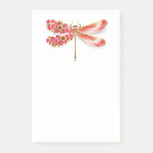 Post-it® libellule de fleurs avec sakura de bijoux