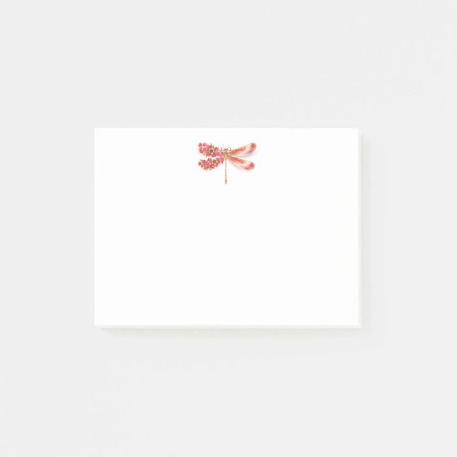Post-it® libellule de fleurs avec sakura de bijoux (Devant)
