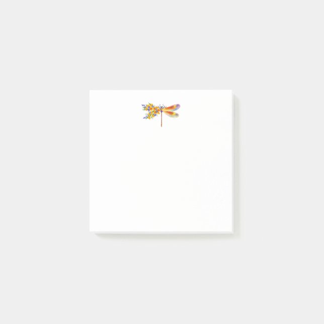 Post-it® libellule de fleurs jaunes (Devant)