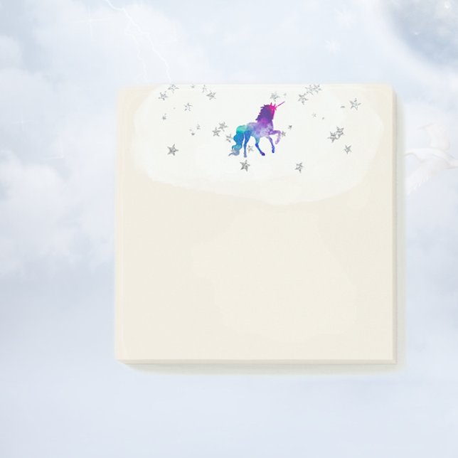Post-it® Licorne Arc-en-Ciel et Étoiles d'Argent (Créateur téléchargé)