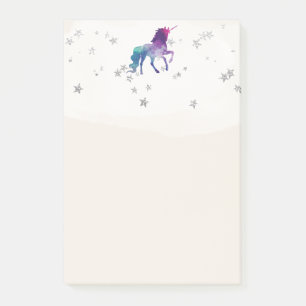Post-it® Licorne Arc-en-ciel et Étoiles d'Argent