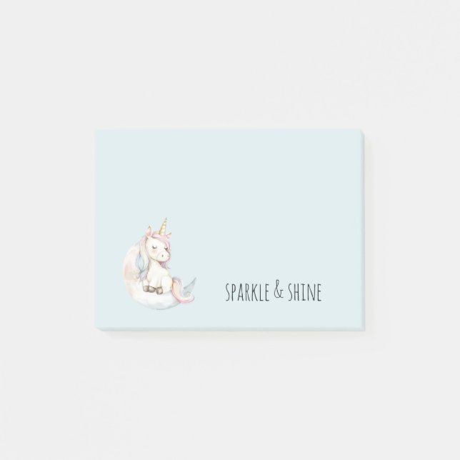 Post-it® Licorne Bleue sur Nuage (Devant)