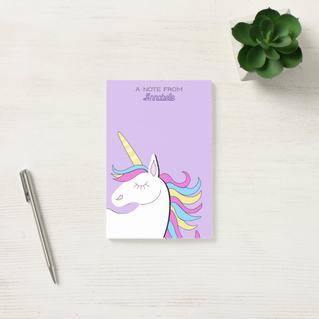 Post-it® Licorne Violette Fantaisie De Licornes Jolies (Bureau)