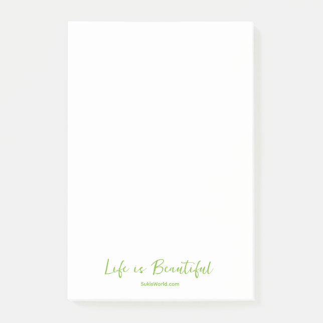 Post-it® Life is Beautiful Green Blog Marque site (Devant)