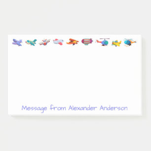 Post-it® Ligne d'avions colorés Personnaliser les notes