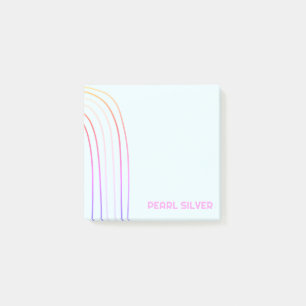 Post-it® Lignes courbes personnalisées Monogramme personnal