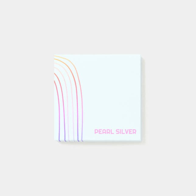 Post-it® Lignes courbes personnalisées Monogramme personnal (Devant)