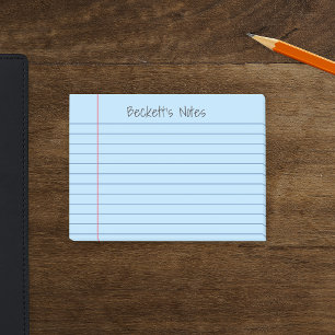 Post-it® Lignes de cahier bleu pâle Ajoutez votre nom