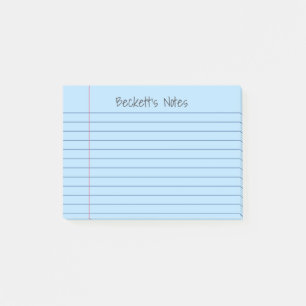 Post-it® Lignes de carnet bleu pâle Ajouter votre nom