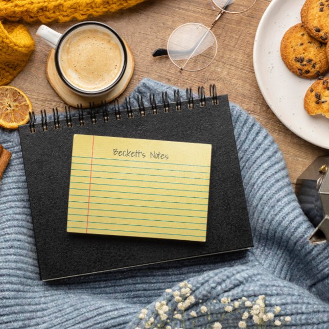 Post-it® Lignes de carnet Jaune Ajouter Votre Nom (Créateur téléchargé)