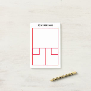 Post-it® Lignes de court de squash top view personnalisée